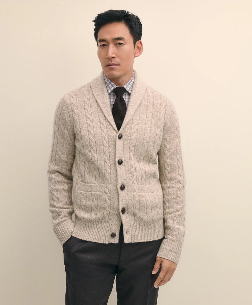 Sale Cashmere Cable Knit Shawl-Collar Cardigan - Brooks Brothers sale