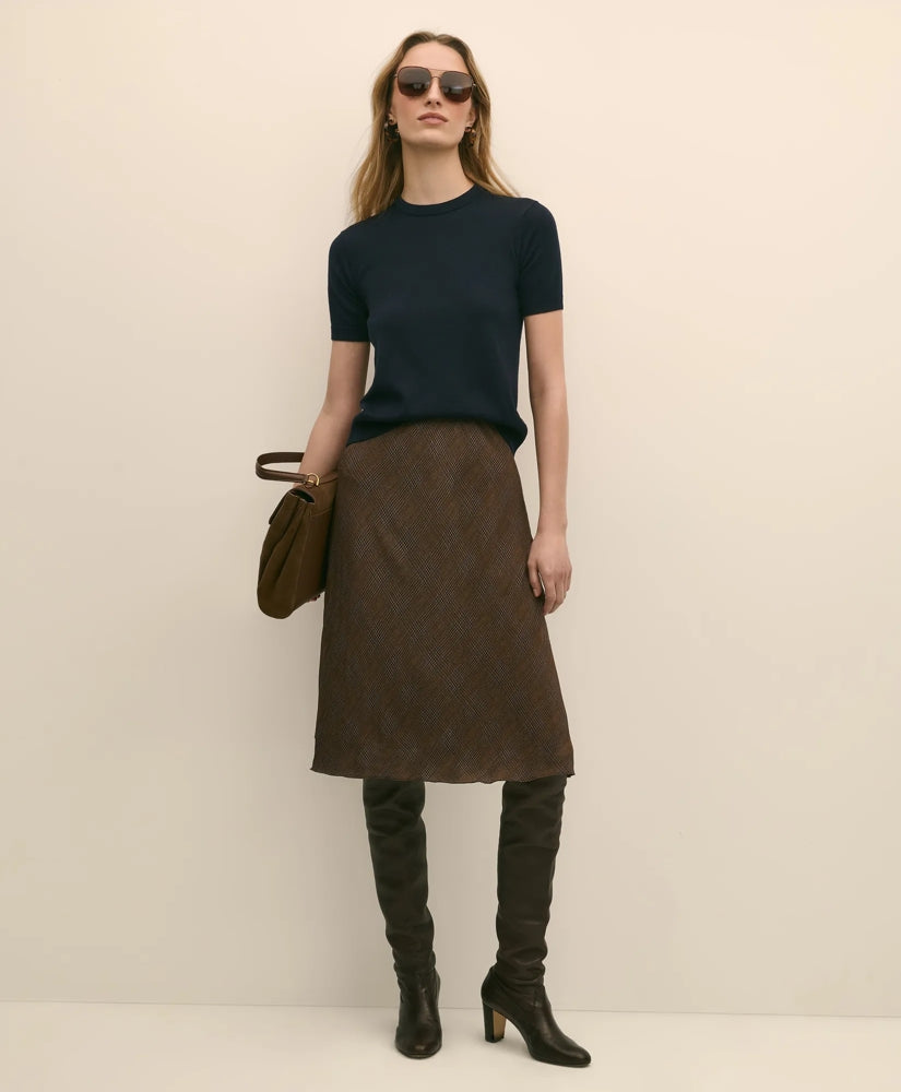 Sale Chiffon Plaid Skirt - Brooks Brothers US