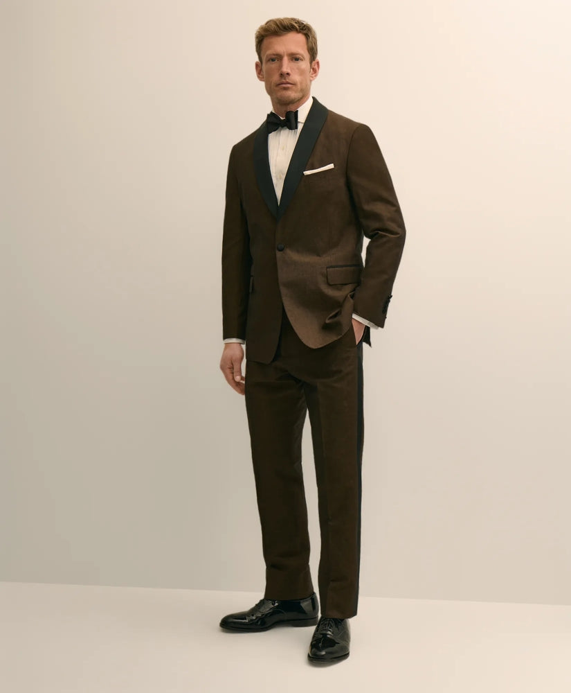 Men Classic Fit Cotton-Linen 1818 Shawl Collar Tuxedo - Brooks Brothers US