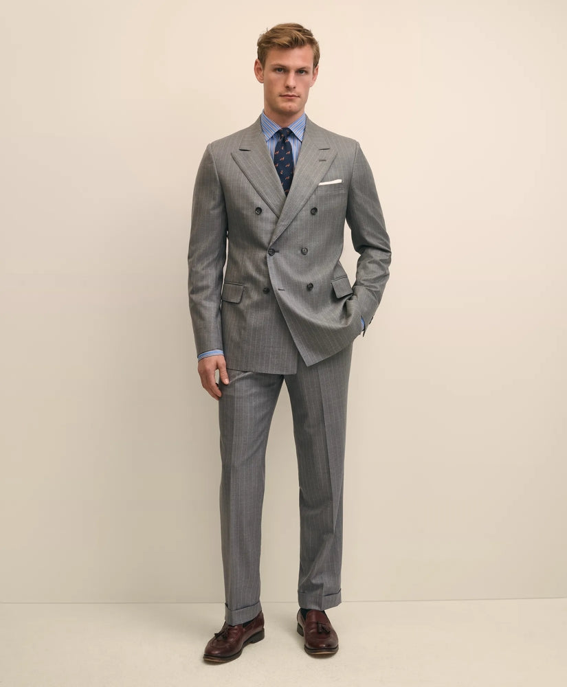 Tailored Classic Fit Double-Breasted Wool Pinstripe 1818 Suit - Brooks Brothers Online