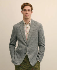 Sale Classic Fit Herringbone Knit Sport Coat in Wool-Cotton - Brooks Brothers Online