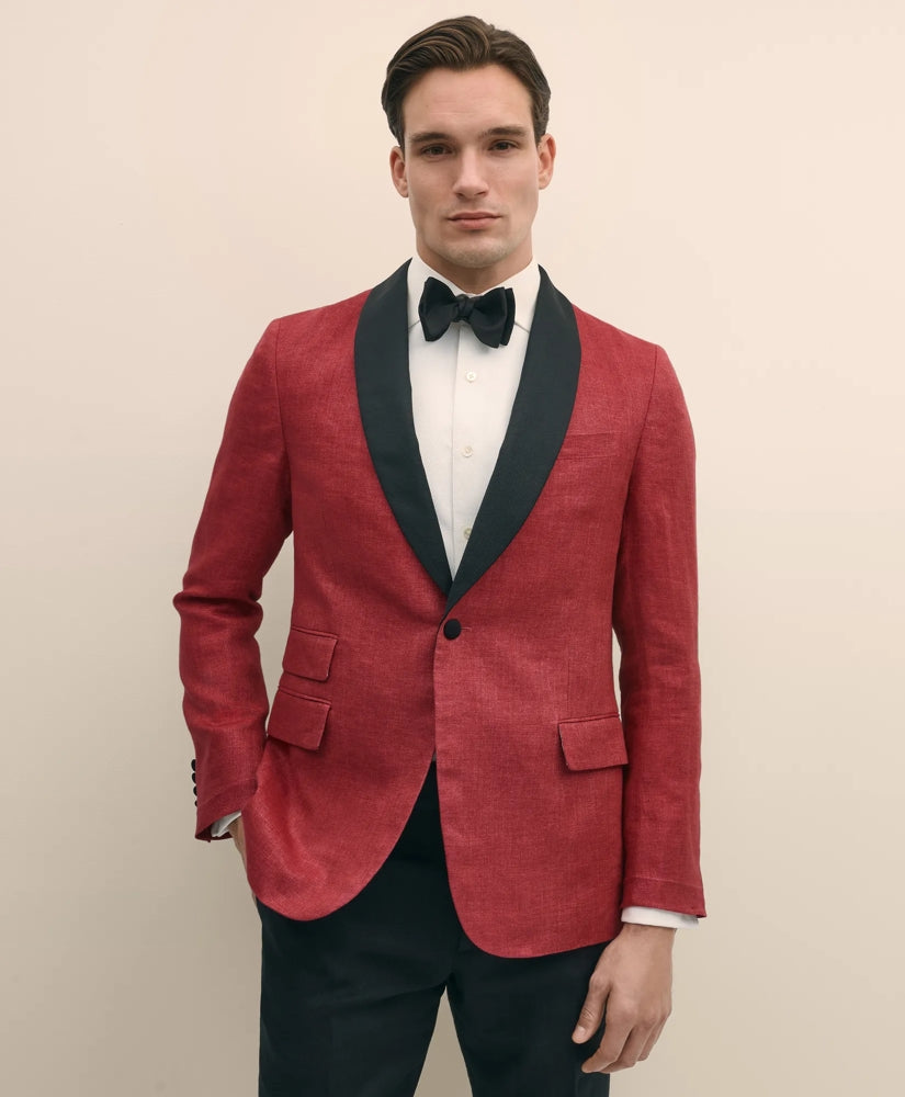 Sale Classic Fit Linen Herringbone Dinner Jacket - Brooks Brothers For sale