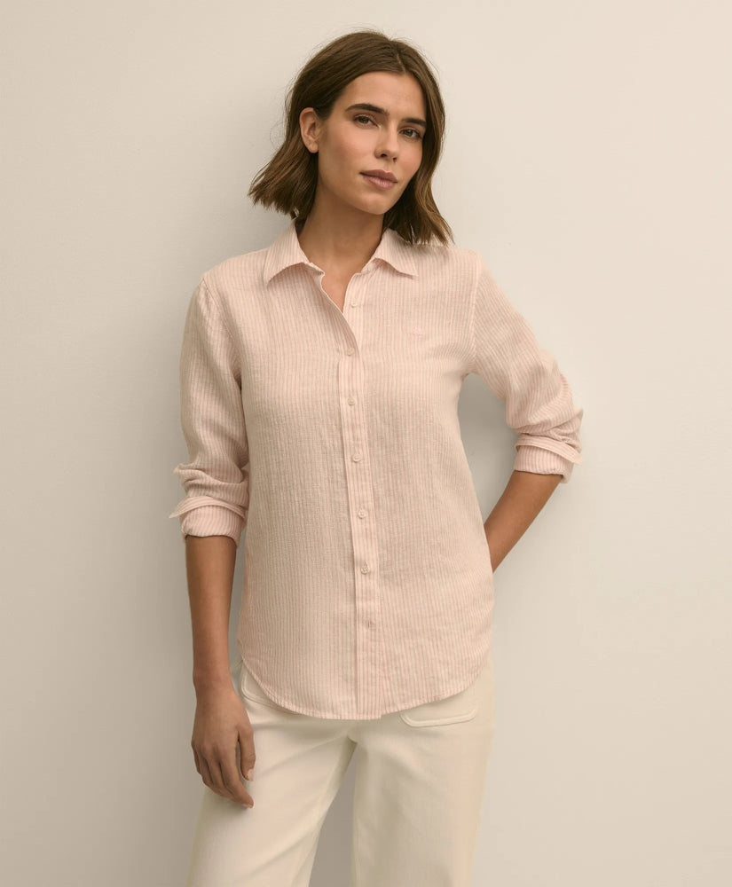 Shirts Classic Fit Linen Stripe Shirt - Brooks Brothers For sale