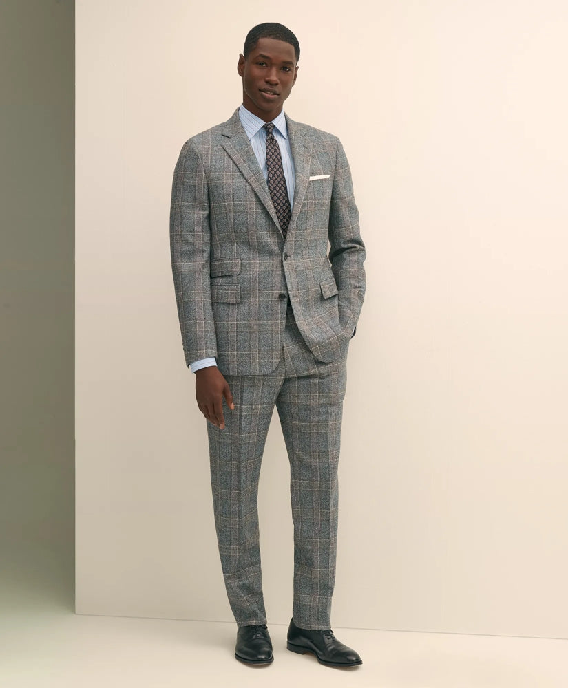 Tailored Classic Fit Saxon Wool Bold Check 1818 Suit - Brooks Brothers Gift