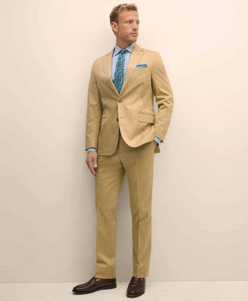 Tailored Classic Fit Stretch Cotton Twill Suit Pants - Brooks Brothers Online