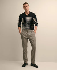 Men Classic Fit Wool Blend Plain Front 1818 Trousers - Brooks Brothers On sale