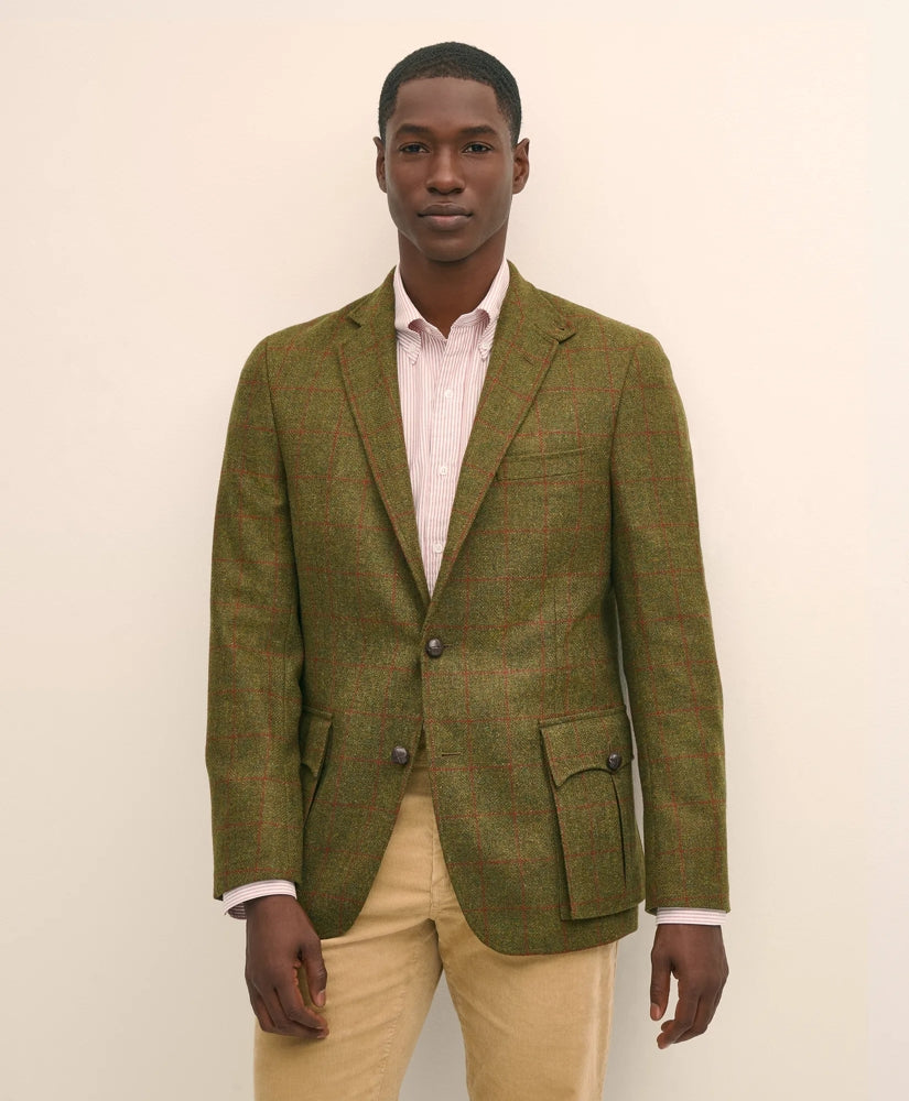 Sale Classic Fit Wool-Cashmere Tweed Windowpane 1818 Sport Coat - Brooks Brothers Outlet