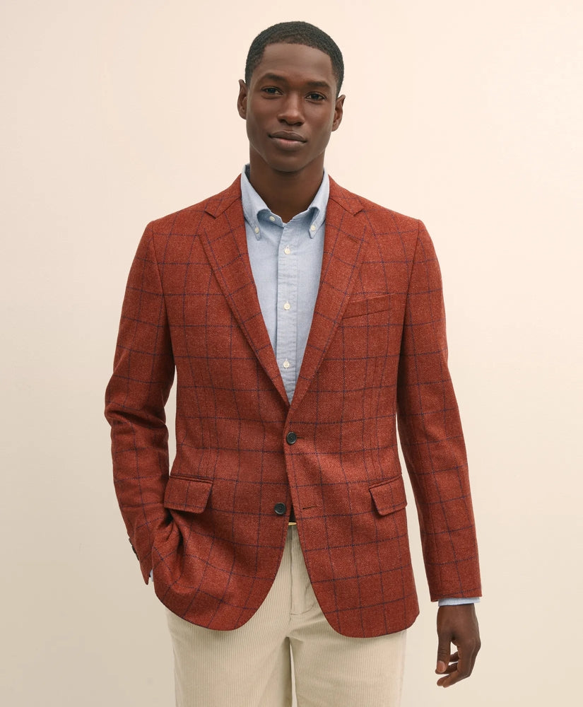 Sale Classic Fit Wool-Cashmere Tweed Windowpane 1818 Sport Coat - Brooks Brothers sale