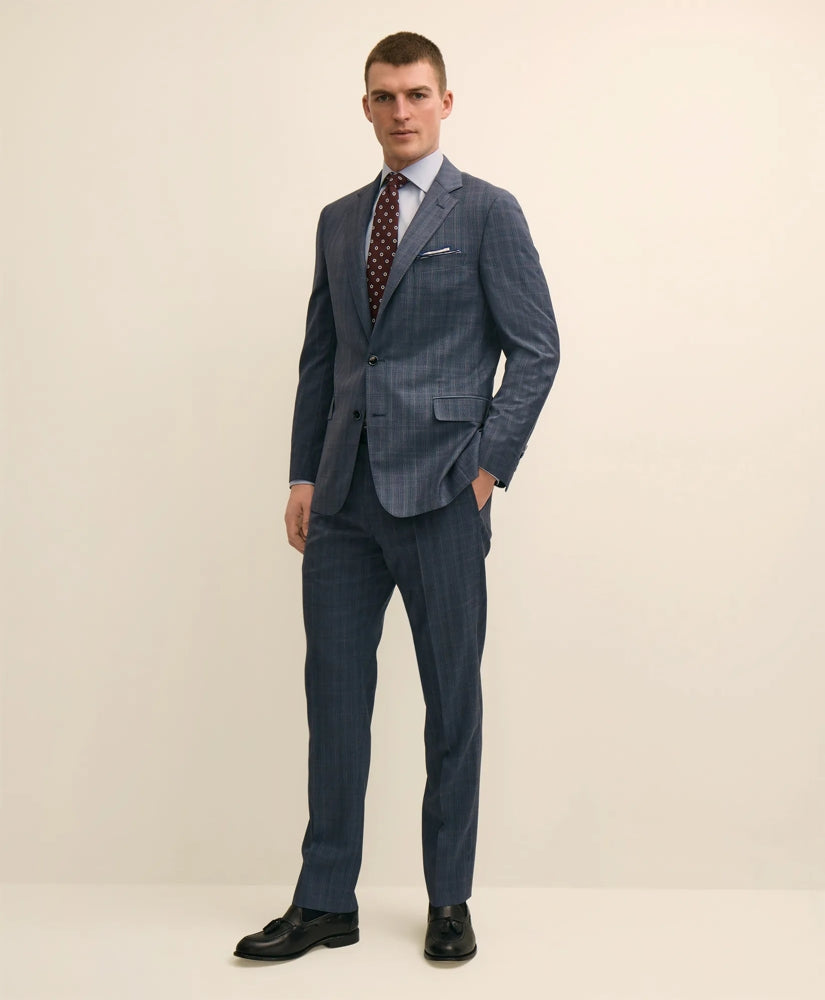 Men Classic Fit Wool Check 1818 Suit - Brooks Brothers US