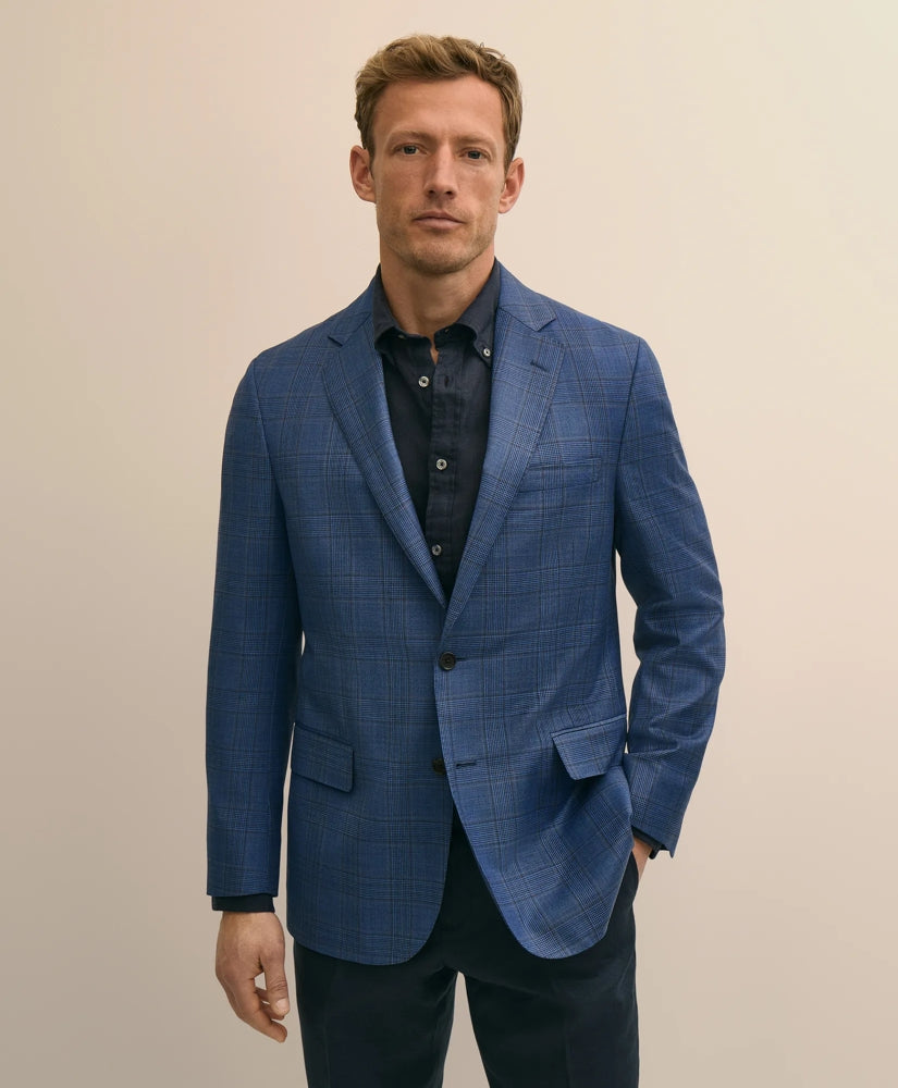 Men Classic Fit Wool Check Sport Coat - Brooks Brothers Discount