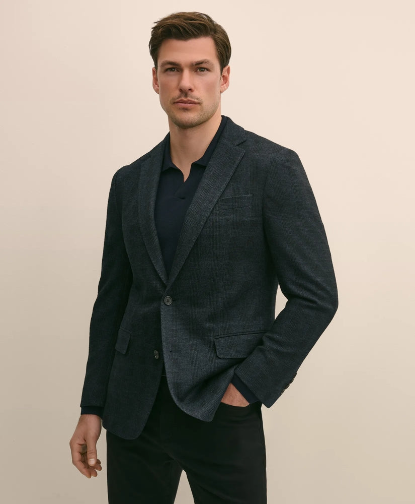 Sale Classic Fit Wool Cotton Knit Check Sport Coat - Brooks Brothers Gift