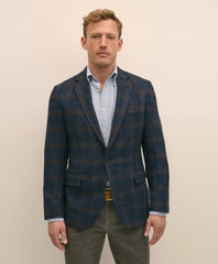 Sale Classic Fit Wool-Cotton-Silk-Cashmere Hopsack Check Sport Coat - Brooks Brothers Near me
