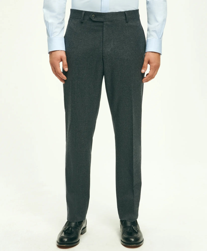 Men Classic Fit Wool Flannel Dress Pants - Brooks Brothers US