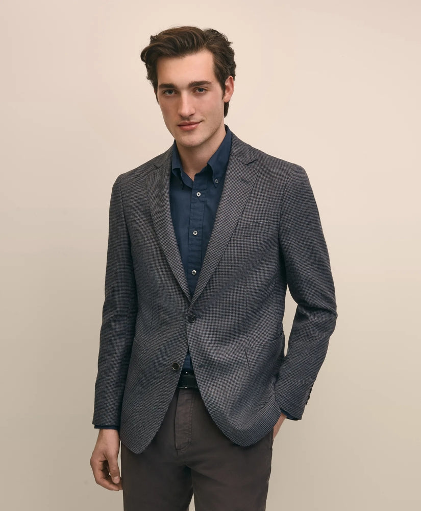 Sale Classic Fit Wool Hopsack Gingham Sport Coat - Brooks Brothers