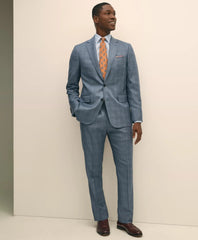 Men Classic Fit Wool Overcheck 1818 Suit