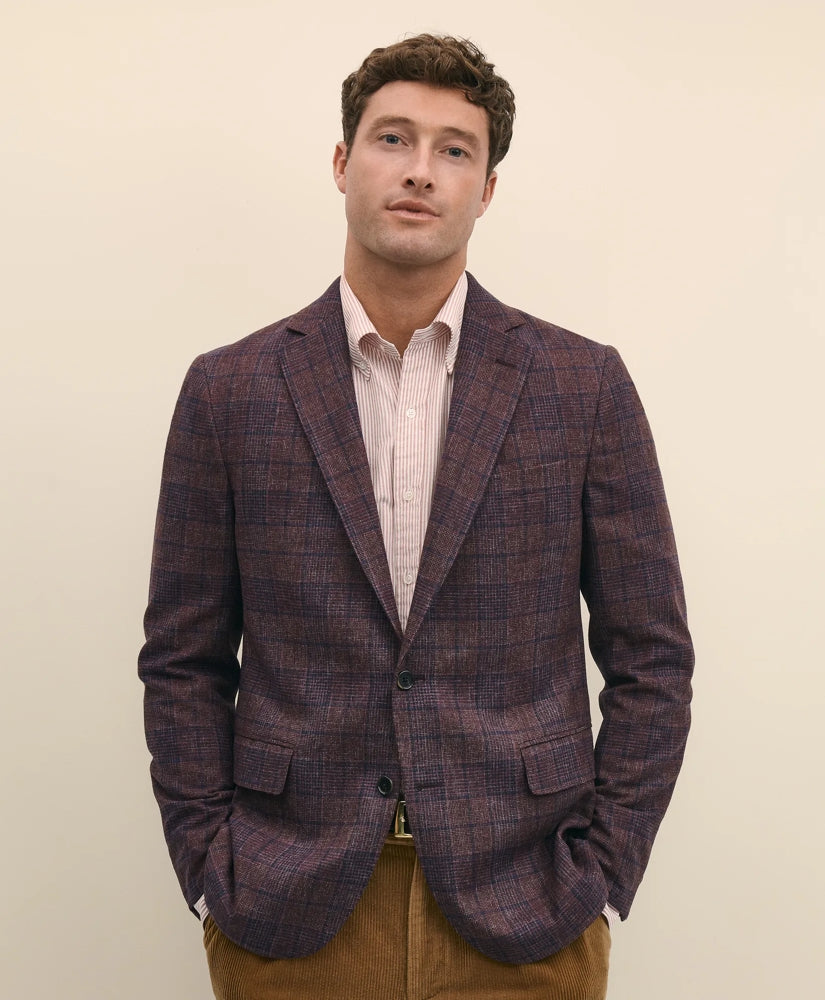 Sale Classic Fit Wool Flannel Plaid Sport Coat - Brooks Brothers For sale