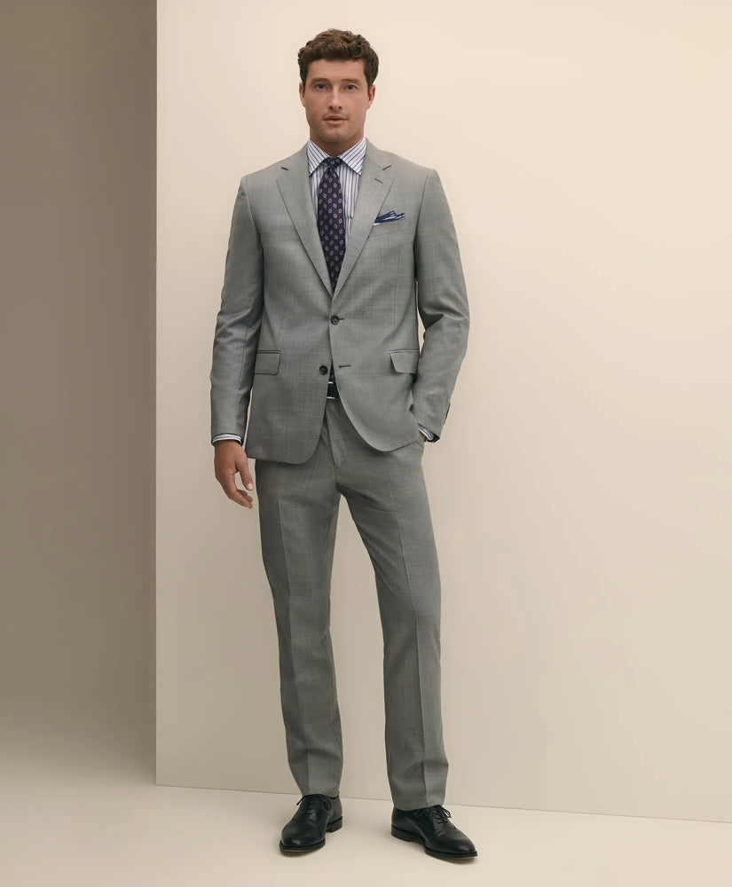 Tailored Classic Fit Wool Sharkskin 1818 Suit - Brooks Brothers