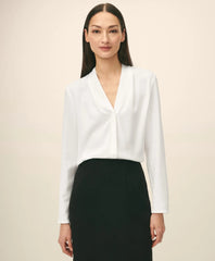 Shirts Concealed-Placket Blouse in Crepe - Brooks Brothers Near me