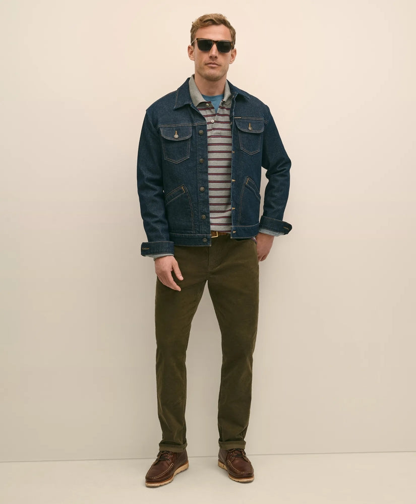 Men Cotton 5-Pocket Corduroy Pants