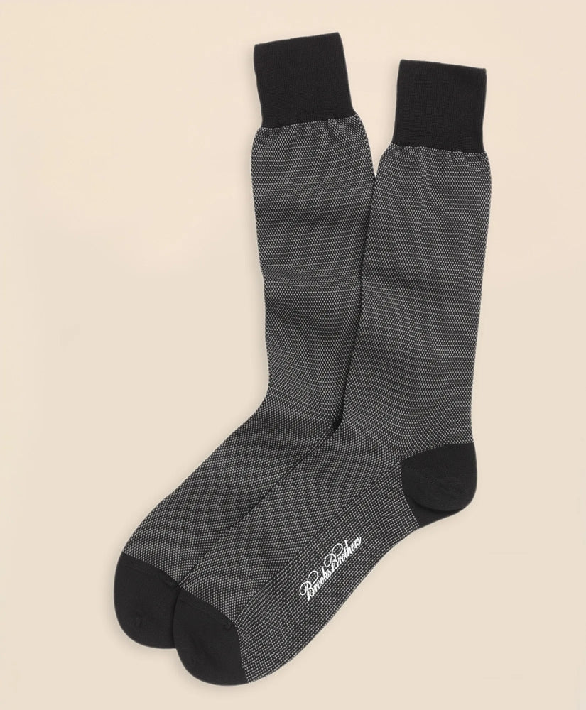 Men Cotton Bird's Eye Crew Socks - Brooks Brothers Outlet