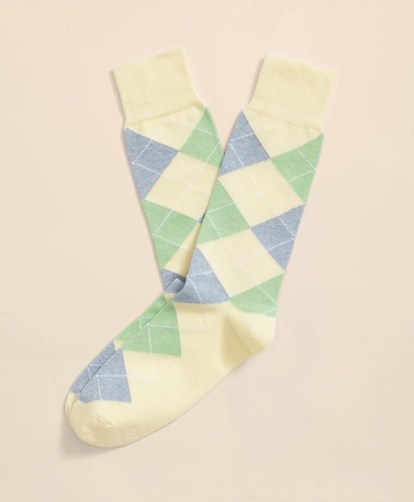 Men Cotton Blend Argyle Socks - Brooks Brothers sale