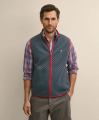 Men Cotton-Blend Diamond-Quilted Full-Zip Vest - Brooks Brothers