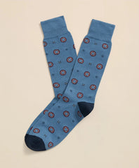 Men Cotton-Blend Foulard Socks - Brooks Brothers Outlet