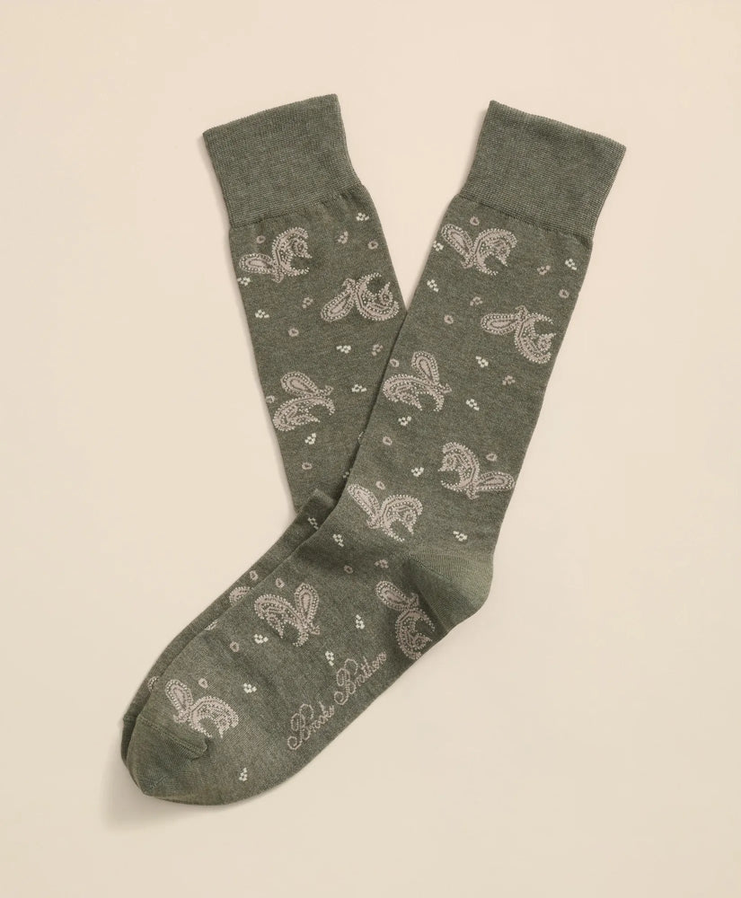 Men Cotton Blend Paisley Socks - Brooks Brothers For sale