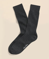 Men Cotton Blend Ribbed Crew Socks - Brooks Brothers Gift