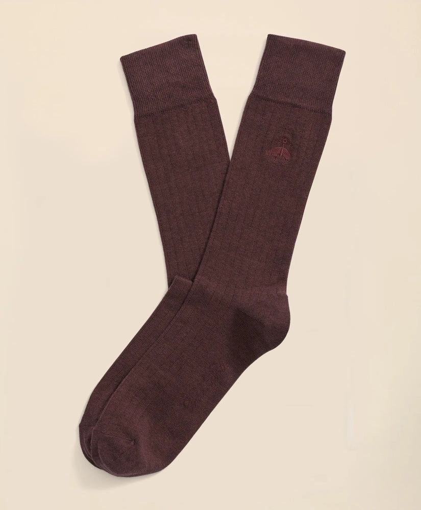 Men Cotton Blend Ribbed Socks - Brooks Brothers US