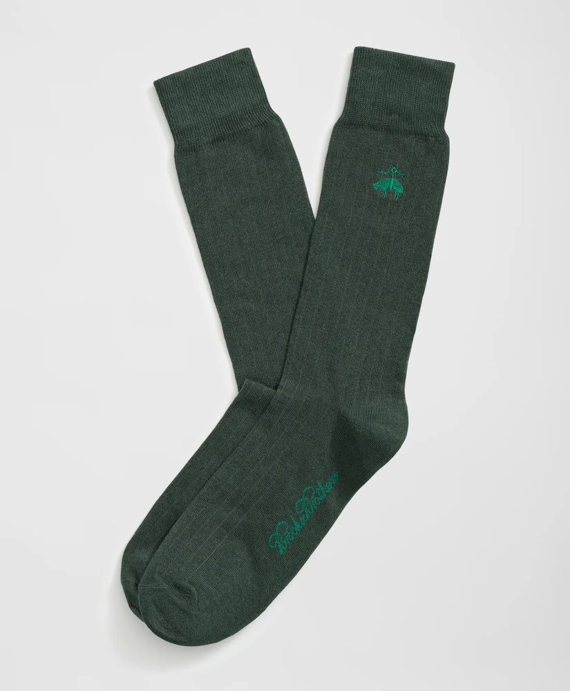 Men Cotton Blend Ribbed Socks - Brooks Brothers US