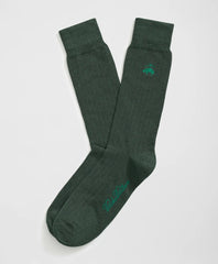 Men Cotton Blend Ribbed Socks - Brooks Brothers US