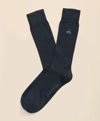 Men Cotton Blend Ribbed Socks - Brooks Brothers US