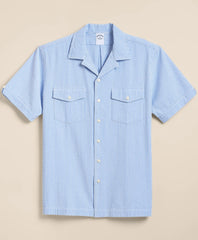 Shirts Cotton Blend Seersucker Camp Collar Shirt - Brooks Brothers Gift