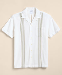 Shirts Cotton Blend Seersucker Camp Collar Shirt - Brooks Brothers US
