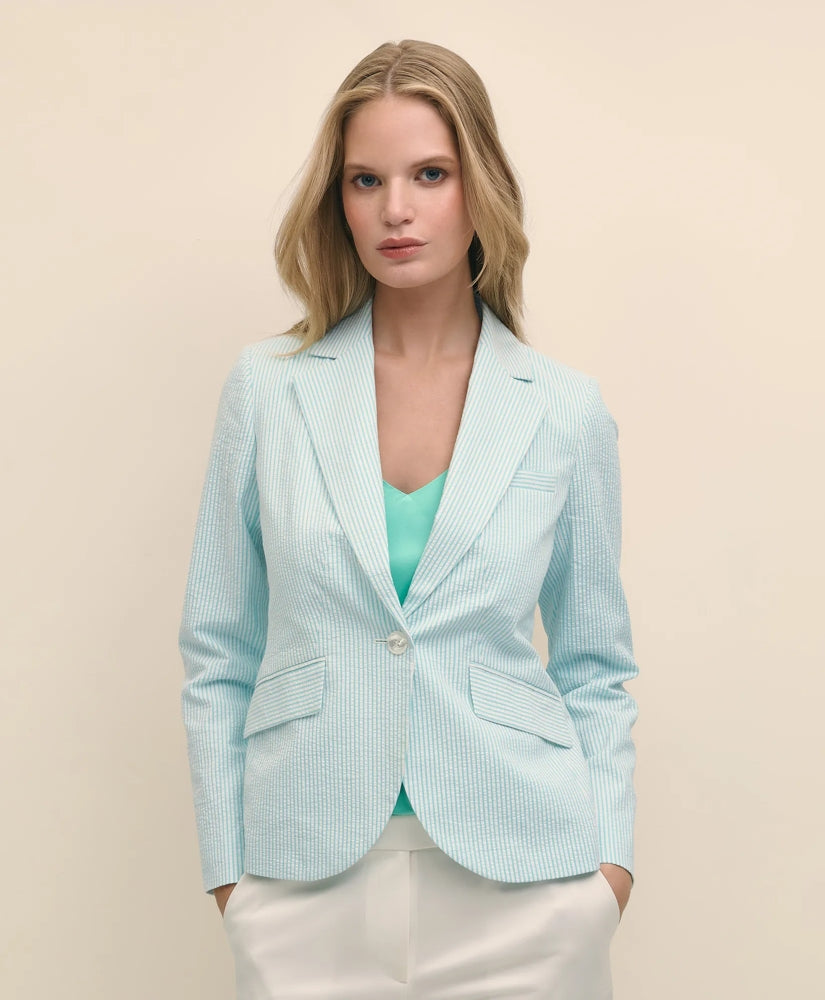 Sale Cotton Blend Seersucker Jacket - Brooks Brothers On sale