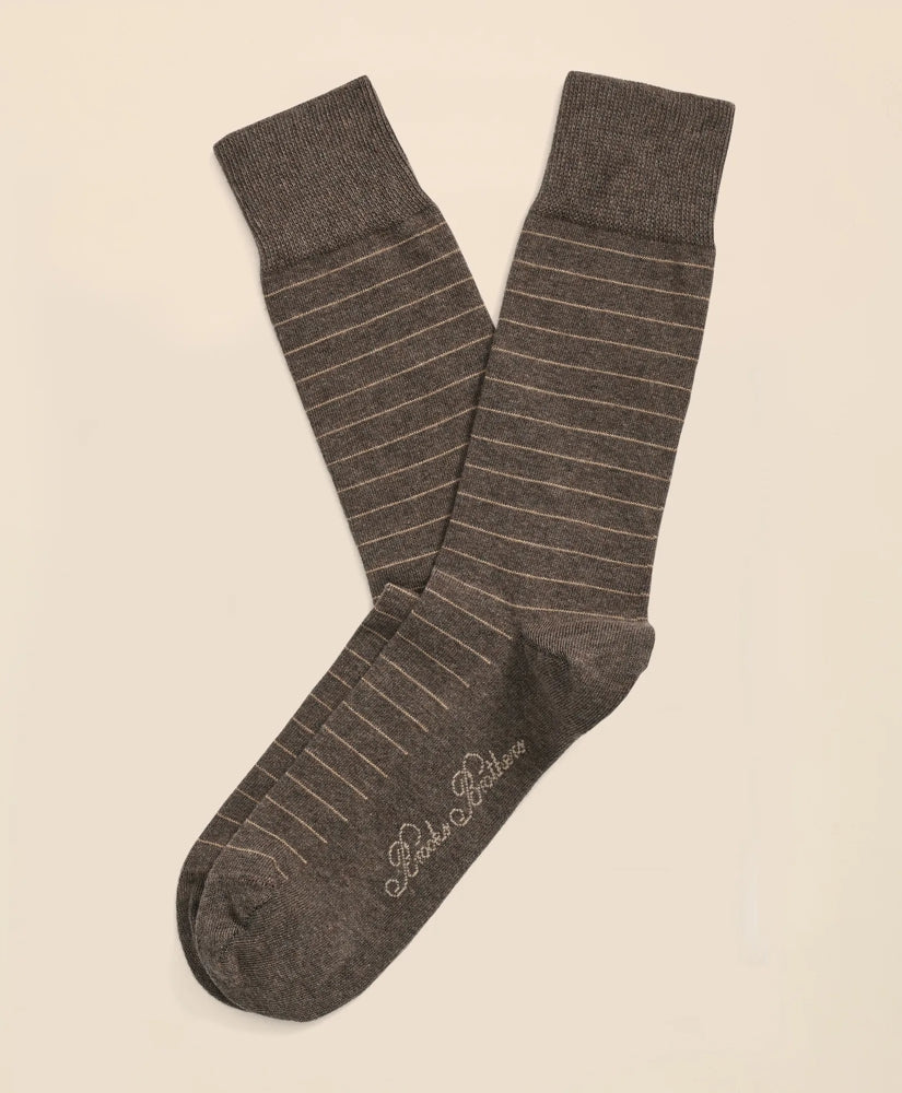 Men Cotton Blend Striped Socks - Brooks Brothers Online