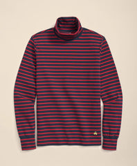 Sale Cotton Blend Striped Turtleneck - Brooks Brothers On sale