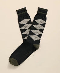 Men Cotton-Blend Tipped Argyle Socks - Brooks Brothers On sale