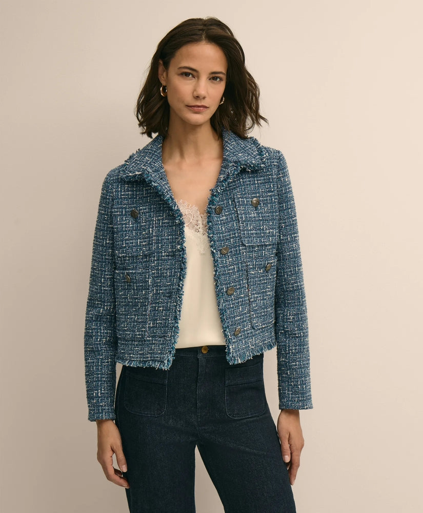 Sale Cotton Blend Tweed Jacket