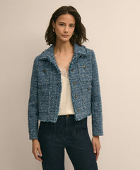 Sale Cotton Blend Tweed Jacket