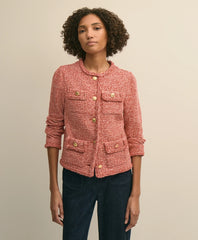 Women Cotton Blend Tweed Jacket - Brooks Brothers Online
