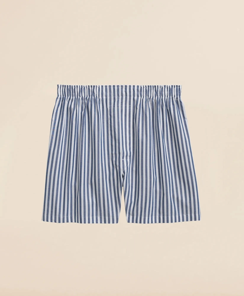 Sale Cotton Broadcloth Butcher-Stripe Boxers - Brooks Brothers US