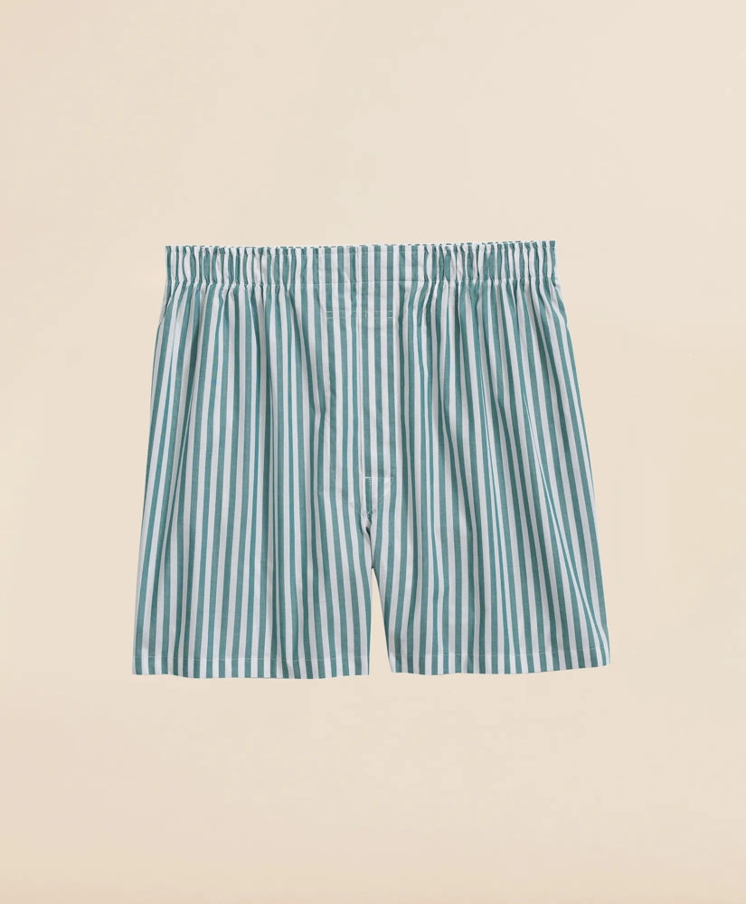 Sale Cotton Broadcloth Butcher-Stripe Boxers - Brooks Brothers US