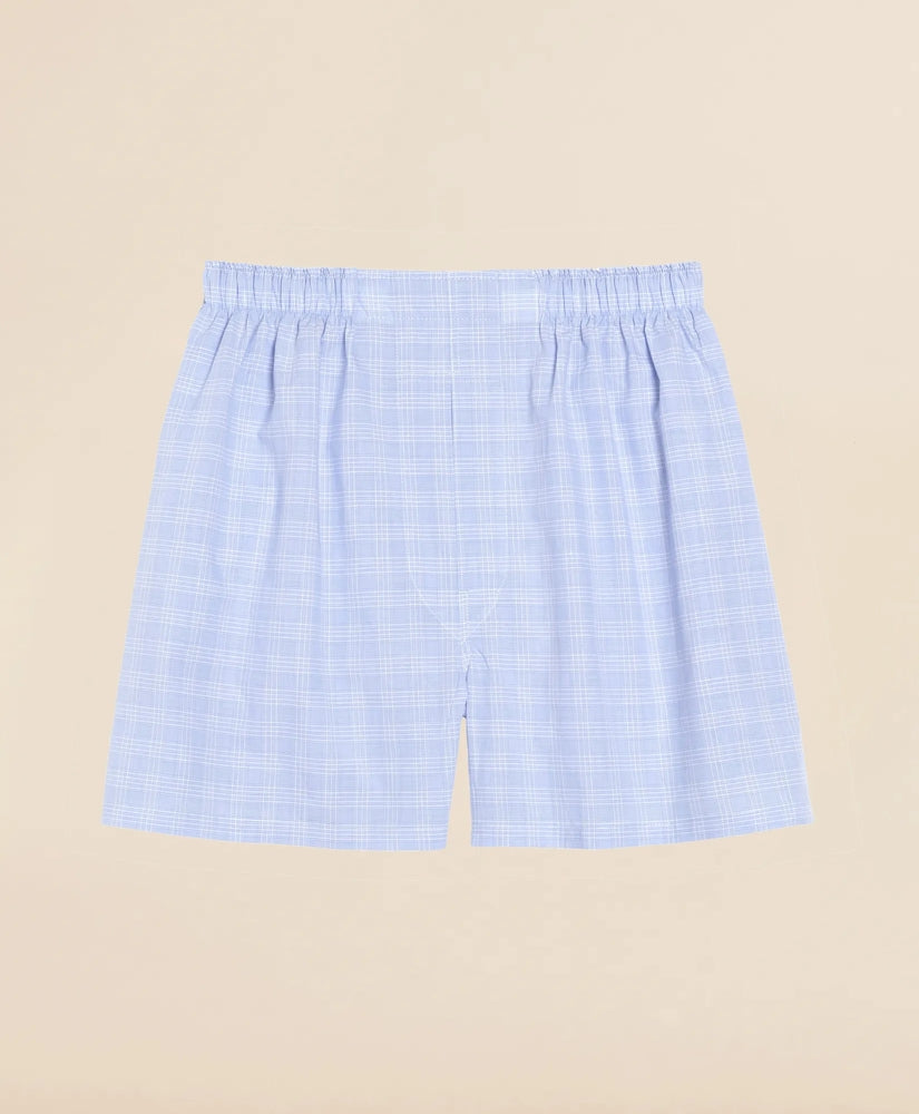 Men Cotton Broadcloth Glen Plaid Boxers - Brooks Brothers Online