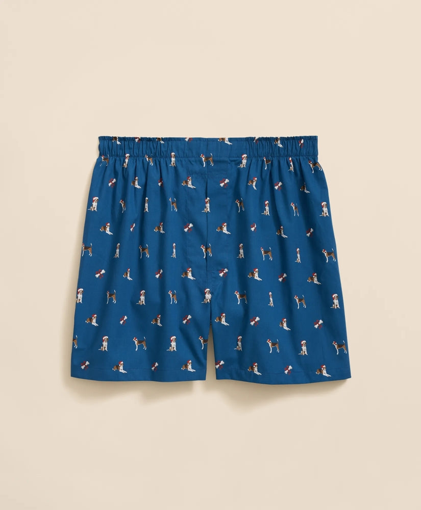 Sale Cotton Broadcloth Holiday Dog Boxers - Brooks Brothers Gift