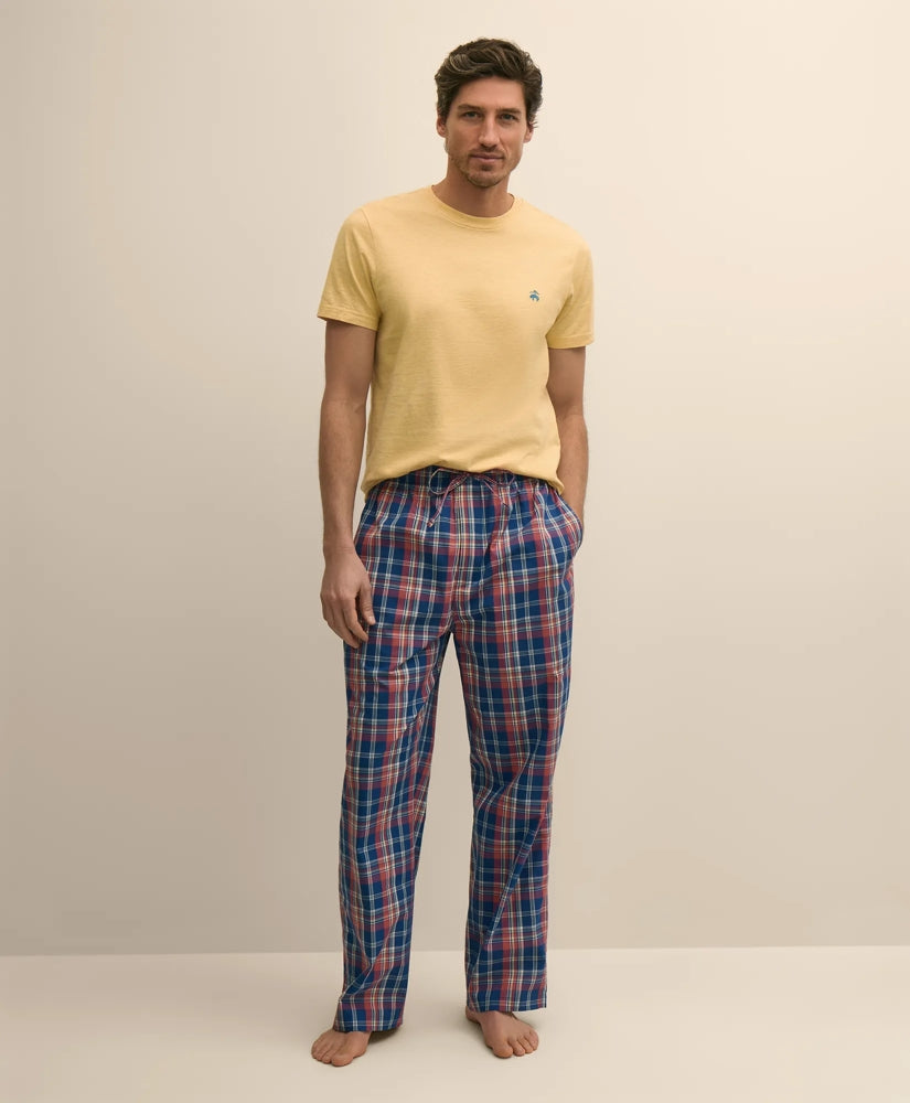Men Cotton Broadcloth Madras Lounge Pants - Brooks Brothers For sale