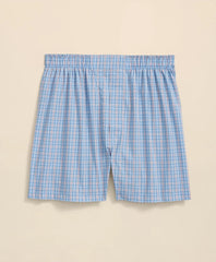 Men Cotton Broadcloth Mini Check Boxers - Brooks Brothers