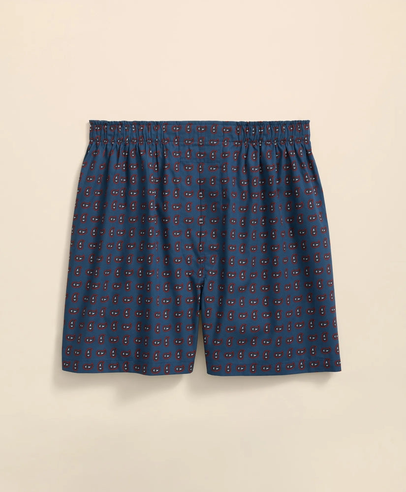 Men Cotton Broadcloth Paisley Boxers - Brooks Brothers Discount
