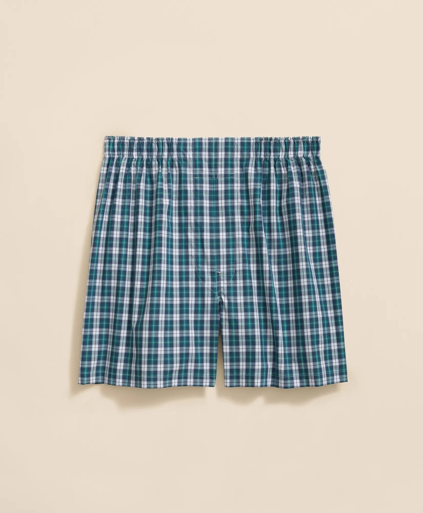 Men Cotton Broadcloth Plaid Boxers - Brooks Brothers Outlet